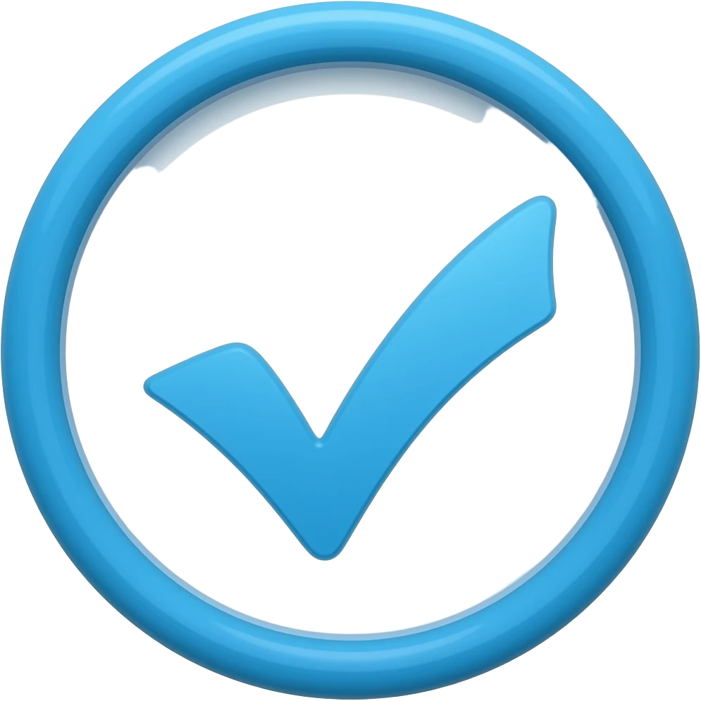 Blue surcle tick emoji