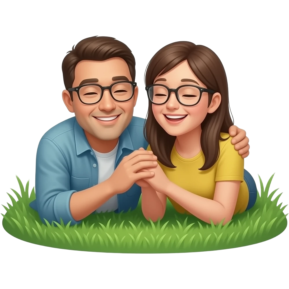 make an emoji of 2 people lying in the grass looking at the stars and holding hands emoji