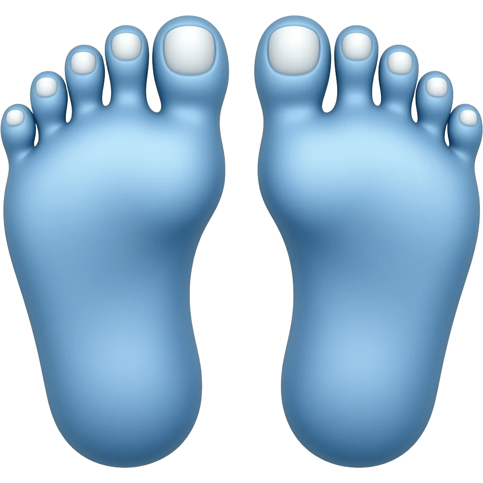 blue feet with nails emoji