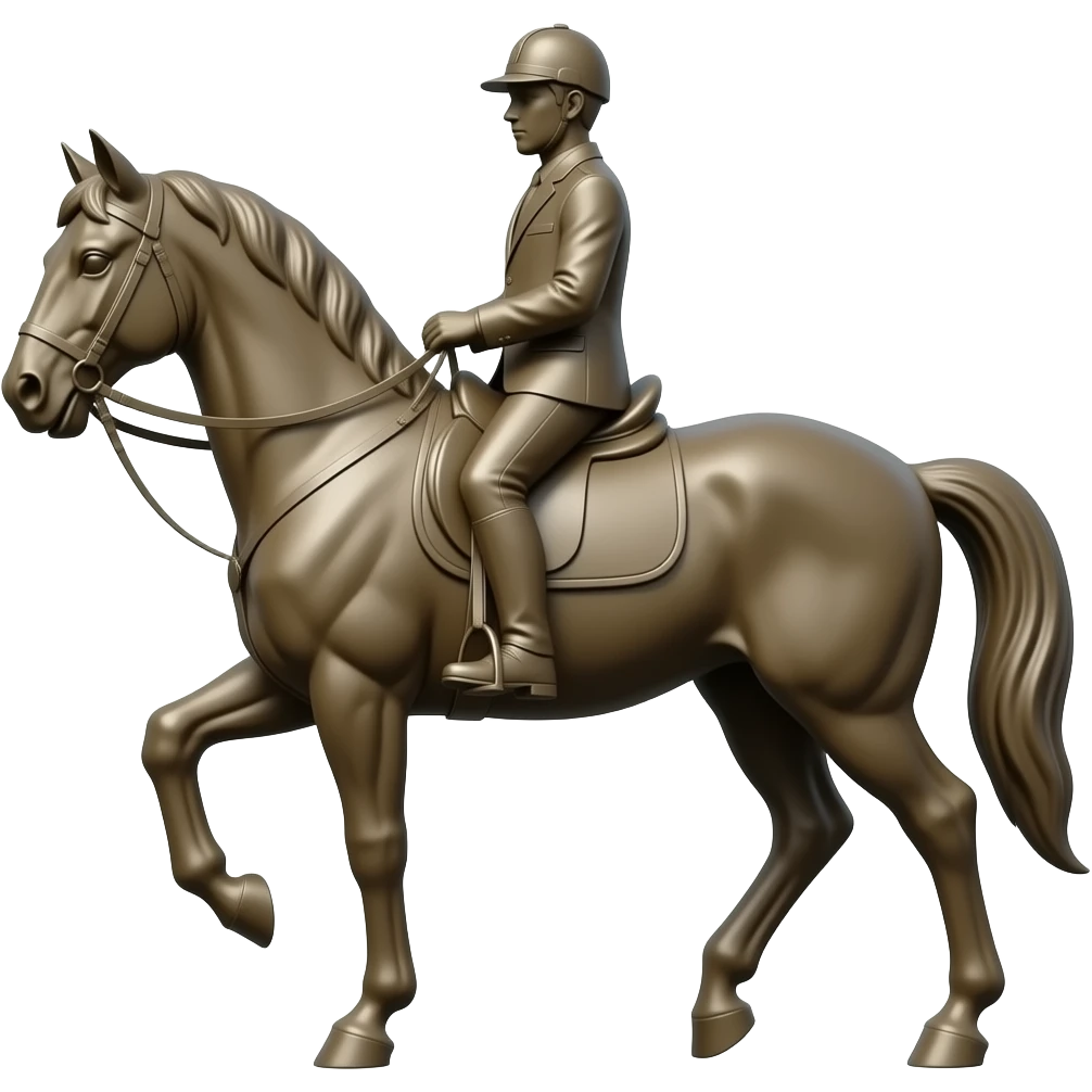 horse riding statue emoji