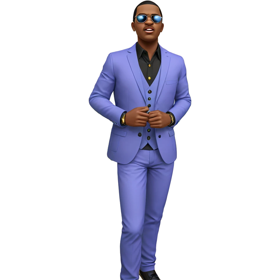 dapper look in outdoor setting emoji