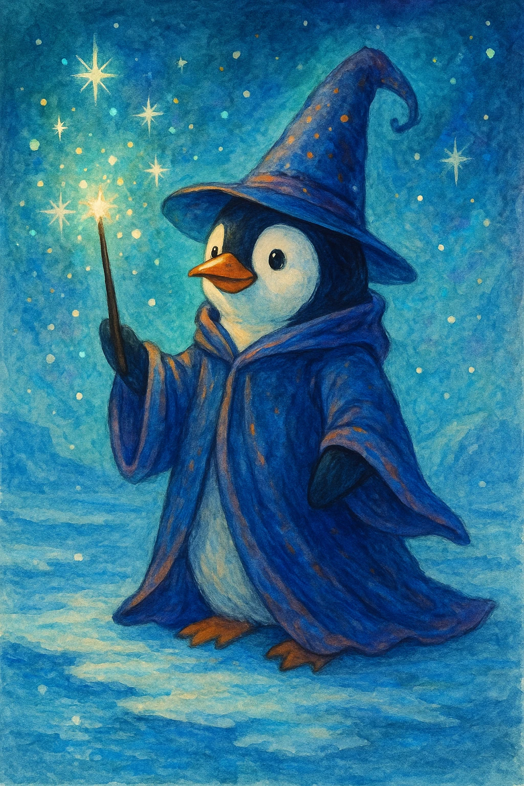 Penguin Wizard emoji