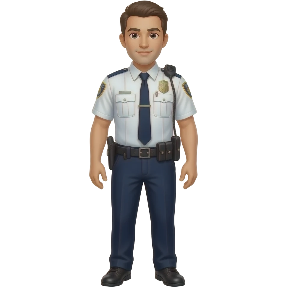 white shirt police full body emoji