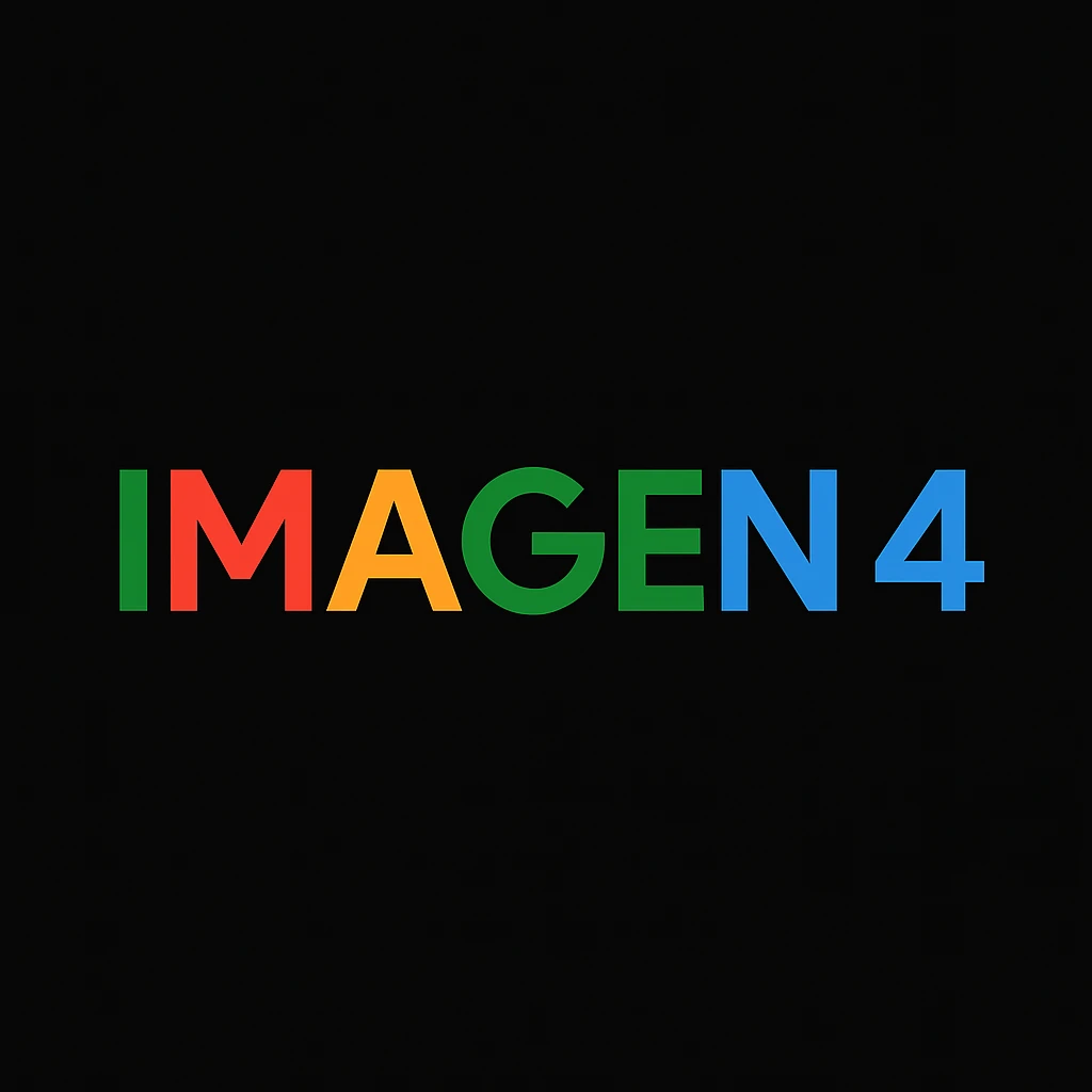 make golo of "IMAGEN 4" with googles G, black background emoji