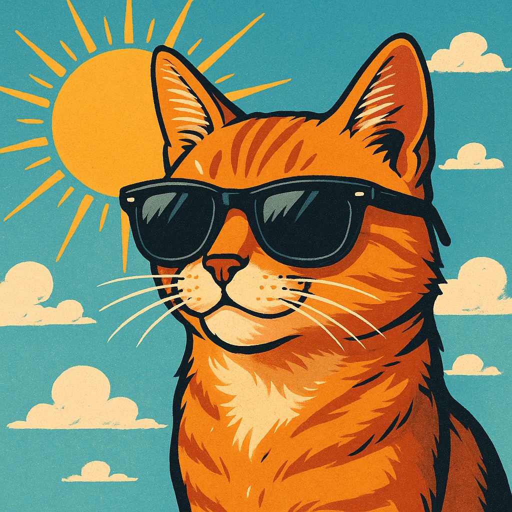 A cat wearing sunglasses emoji