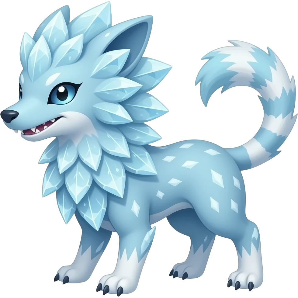 elemental icy floral ethereal glacial Axew-Rufflet-Brionne-Pokémon-Fakémon-hybrid-creature emoji