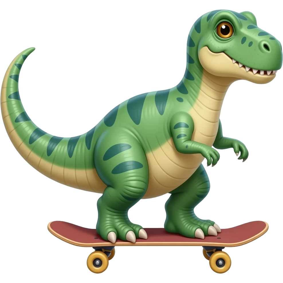 Dinosaur on a skateboard emoji