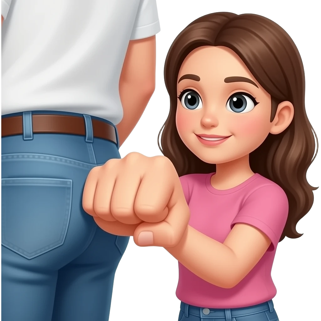 A girl fist fucking a guy in ass emoji