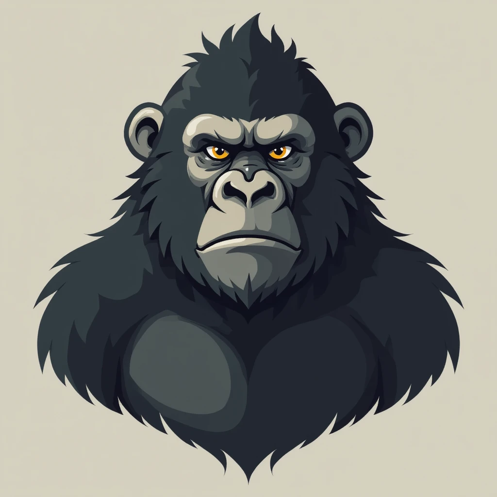Flat design style gorilla emoji