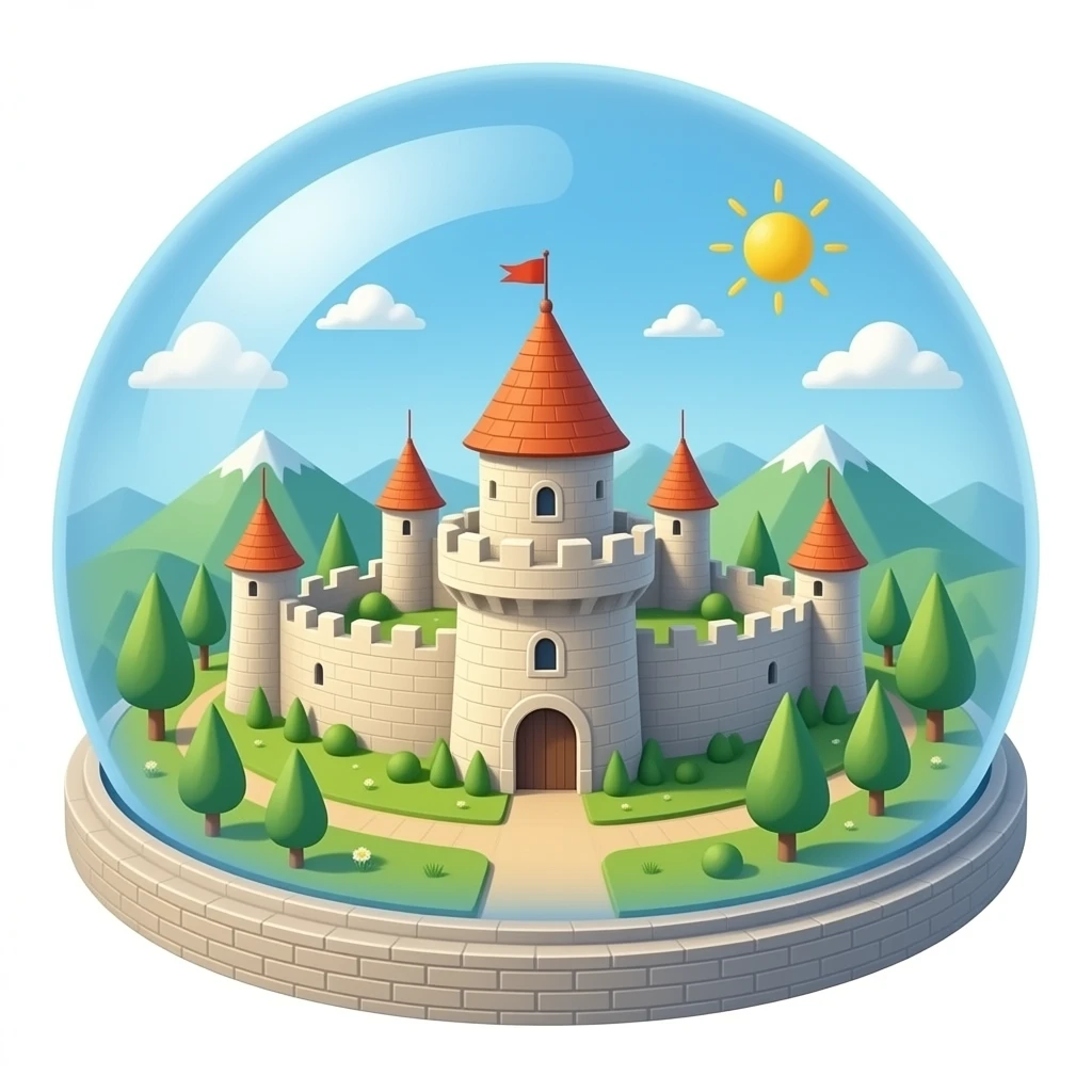 Fortresd enclosed in a bubble dome emoji
