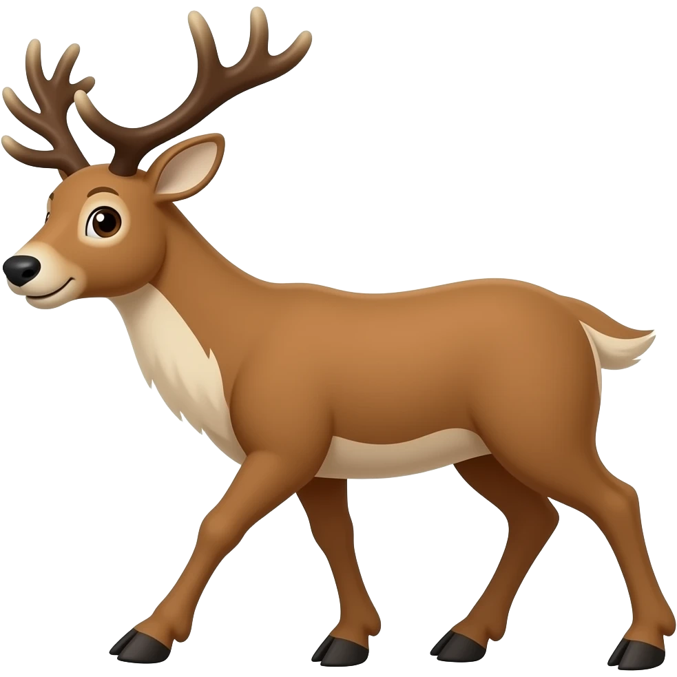 Cartoon elk walking emoji