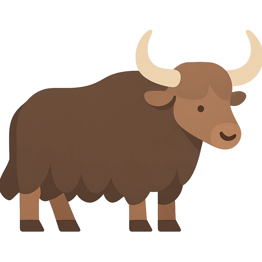 Flat design style yak emoji