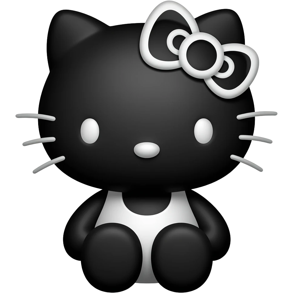 All black hello kitty emoji