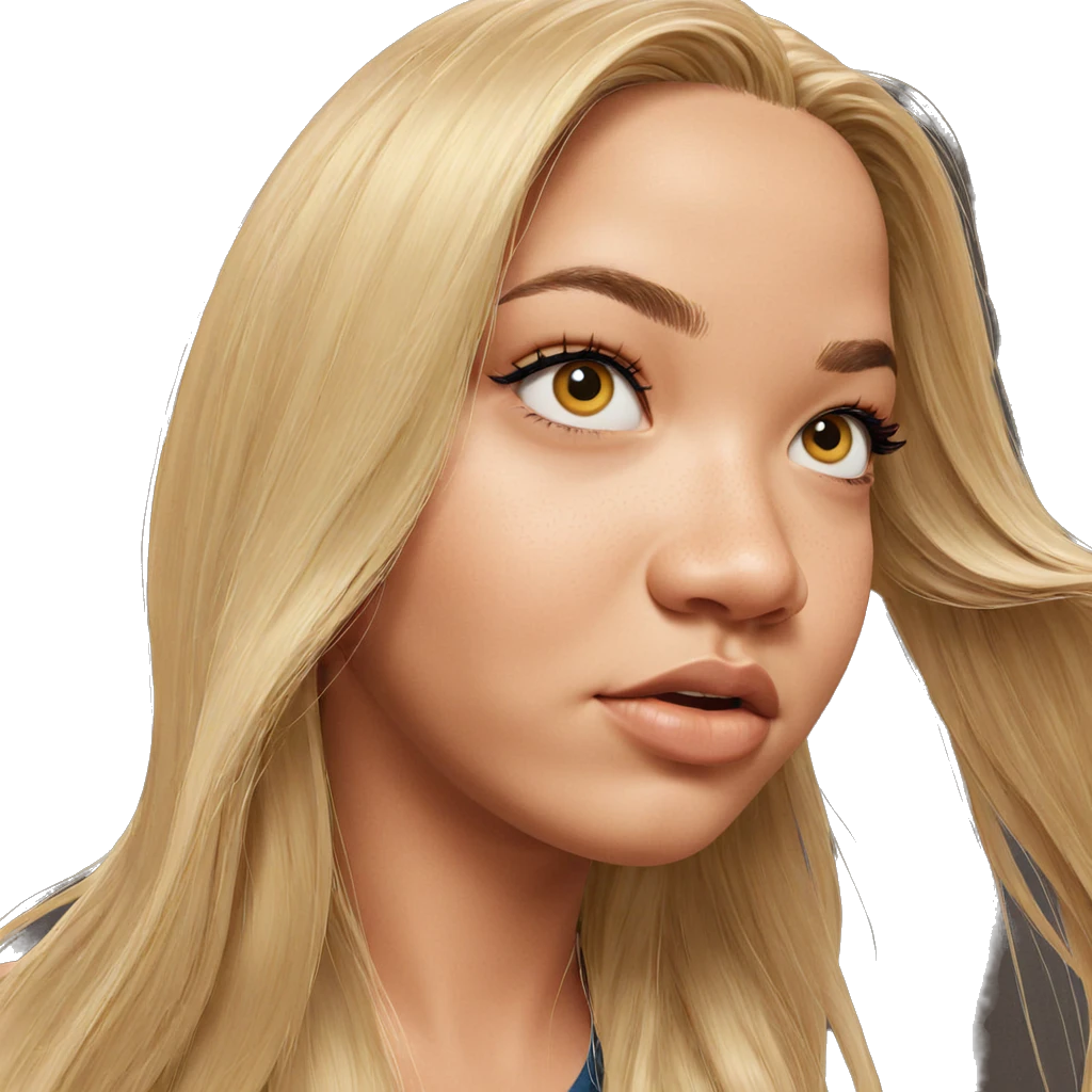 blonde girl portrait with long hair emoji