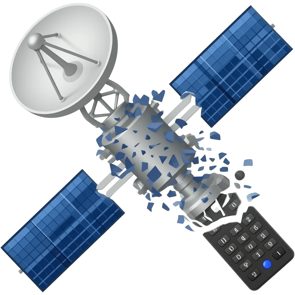 🛰️ remote  satellite antena  exploded emoji