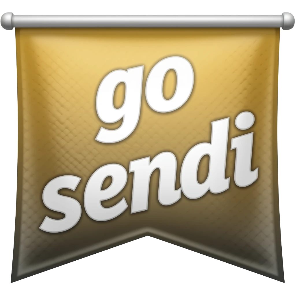 Lange banner met tekst  go sendi emoji