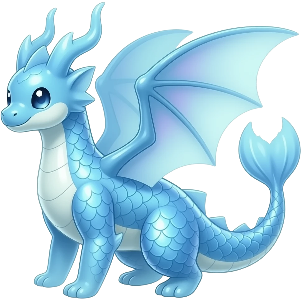 Shiny Luminescent Translucent Diaphanous Lapras-Dragonair-Sylveon-Lumineon-Vaporeon-Amaura-Pokémon-Fakémon-fusion-hybrid-creature emoji