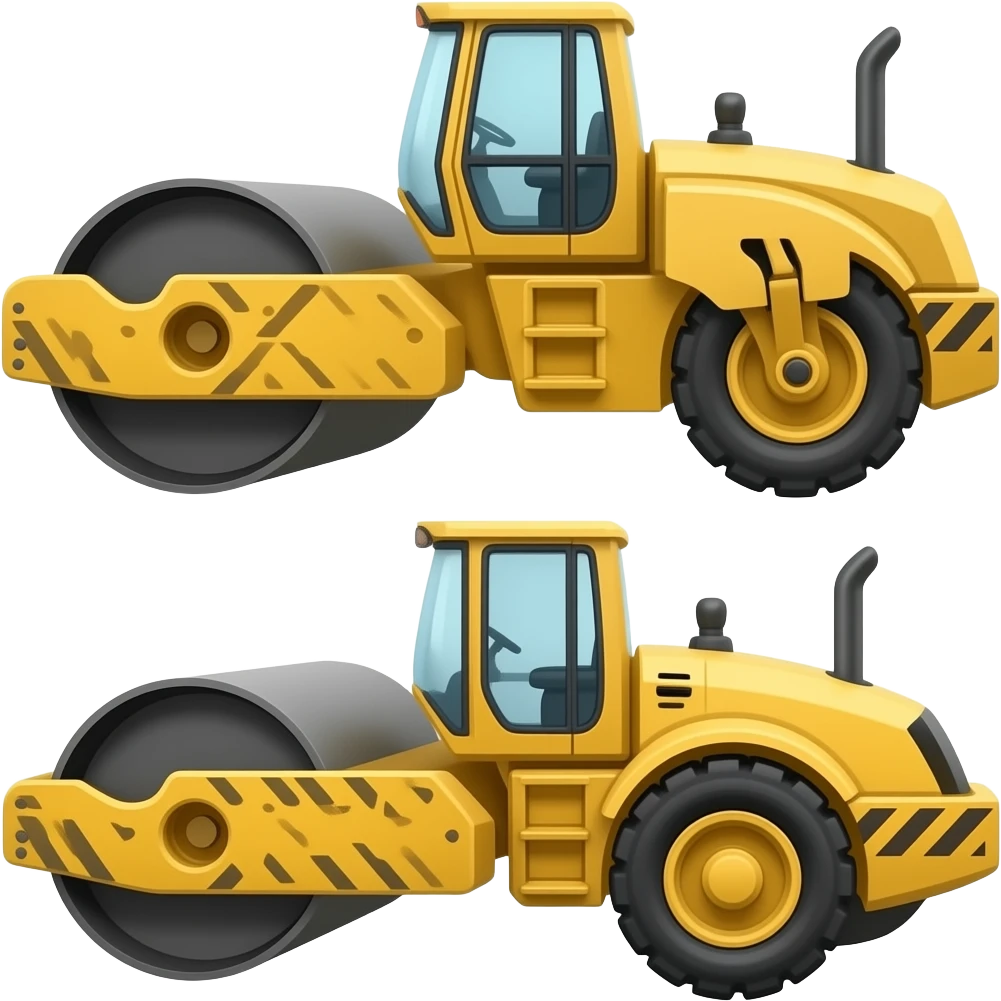 2 drum construction road roller with no cab emoji