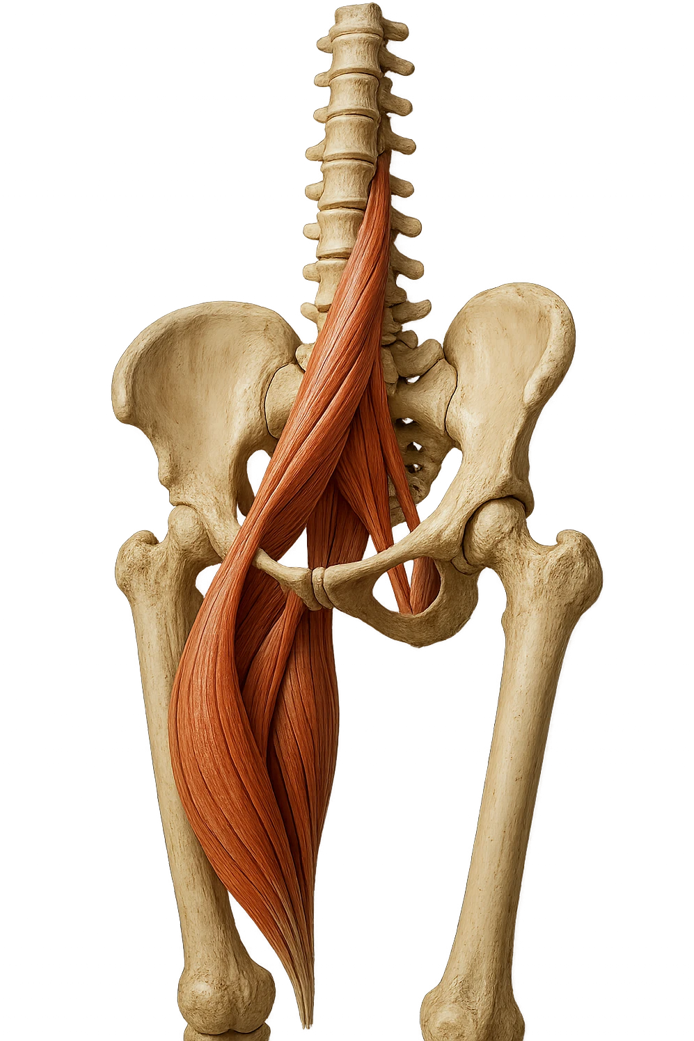 ILEOPSOAS DI UN CORPO UMANO ANATOMICO REALISTICO, iperrealistico 4k emoji