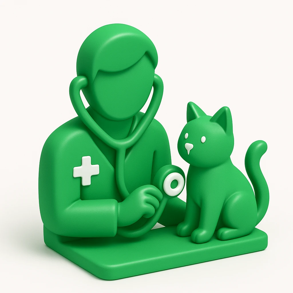 veterinarian examining a cat emoji