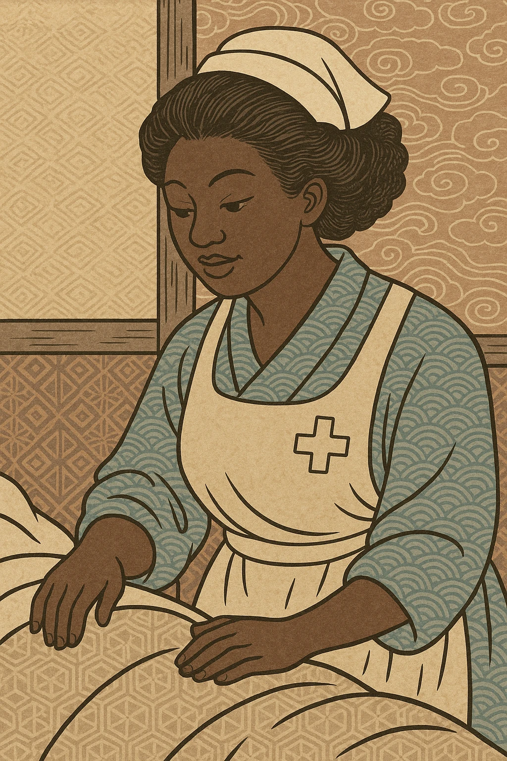 a black female nurse emoji