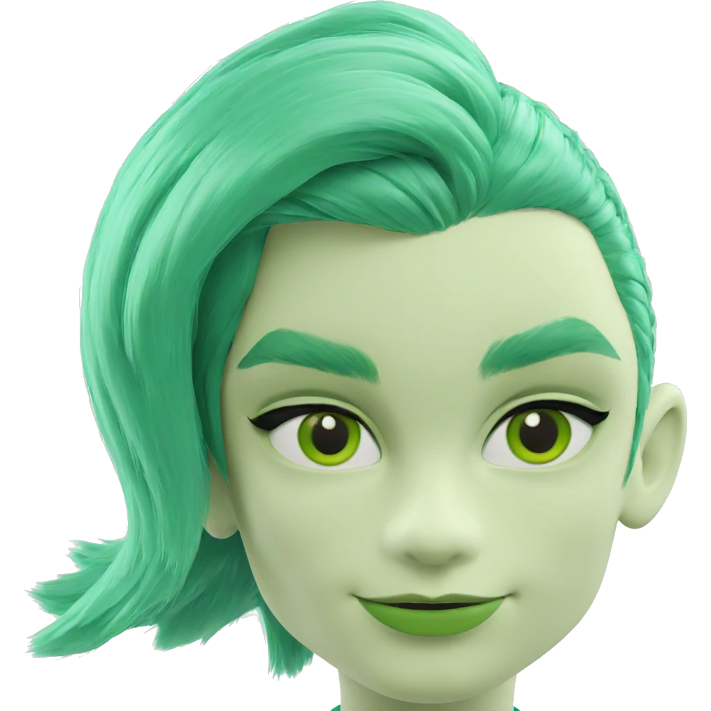 green haired boy portrait emoji
