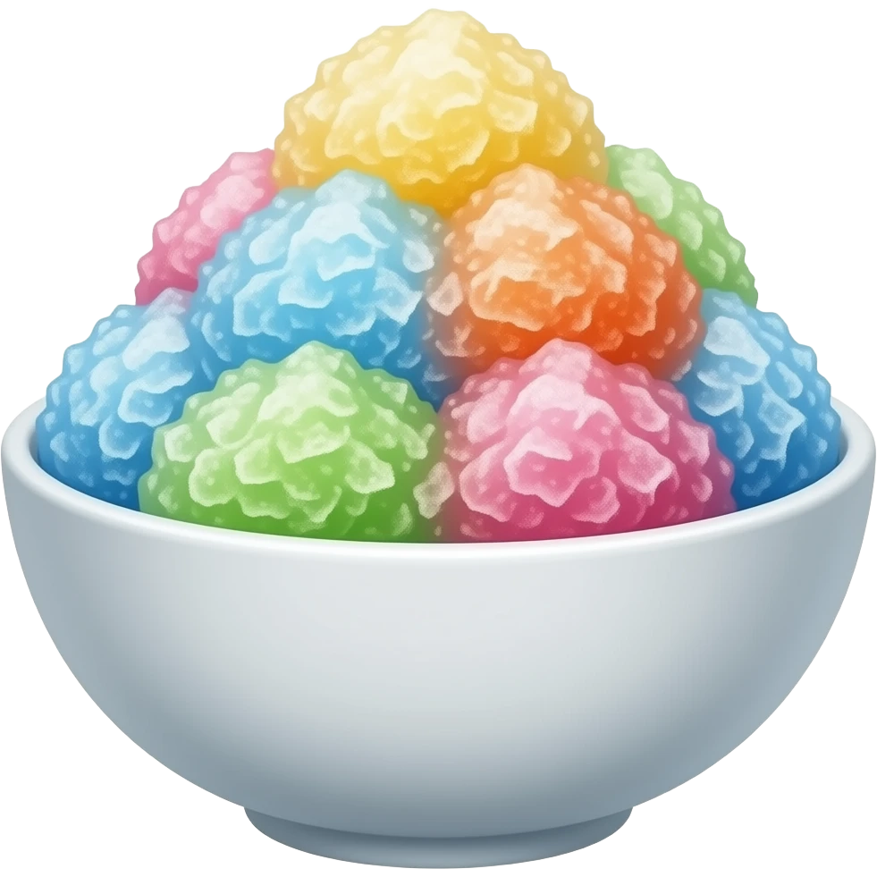 a bowl of colourful shaved ice emoji