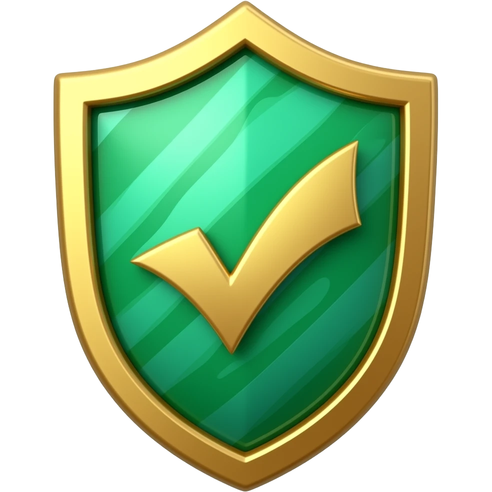 3D isometric shield icon, gold checkmark, silk texture.
Minimalist professional style, emerald green & gold accents.
Soft studio lighting, 8k Octane render, ray-tracing detail.
Isolated on white background, premium literary aesthetic --v 6.0 emoji