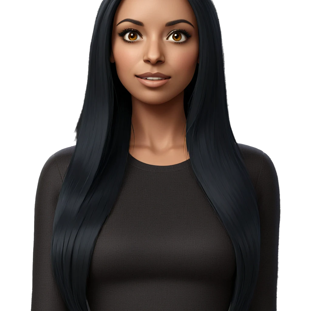 girl with long black hair emoji
