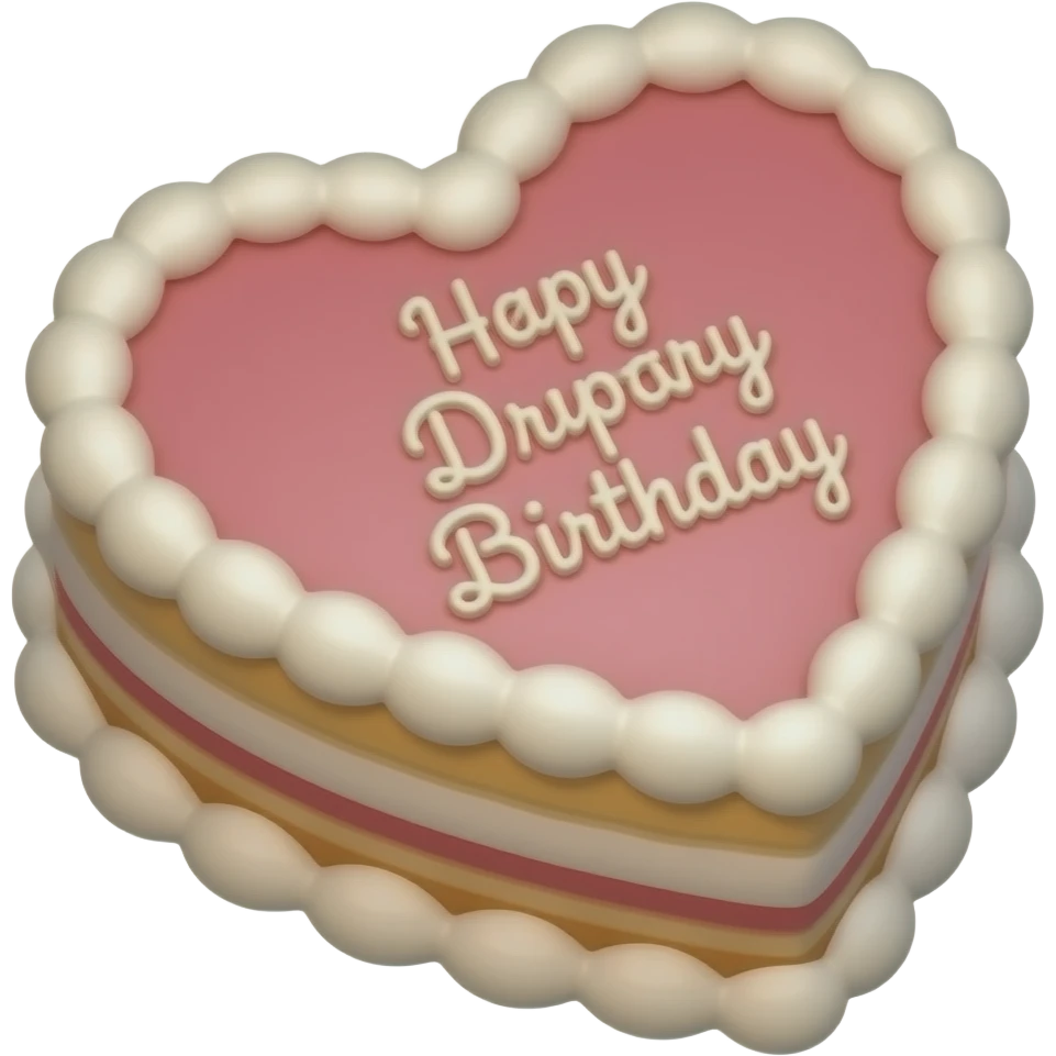 21st birthday cake HEART SHAPE emoji