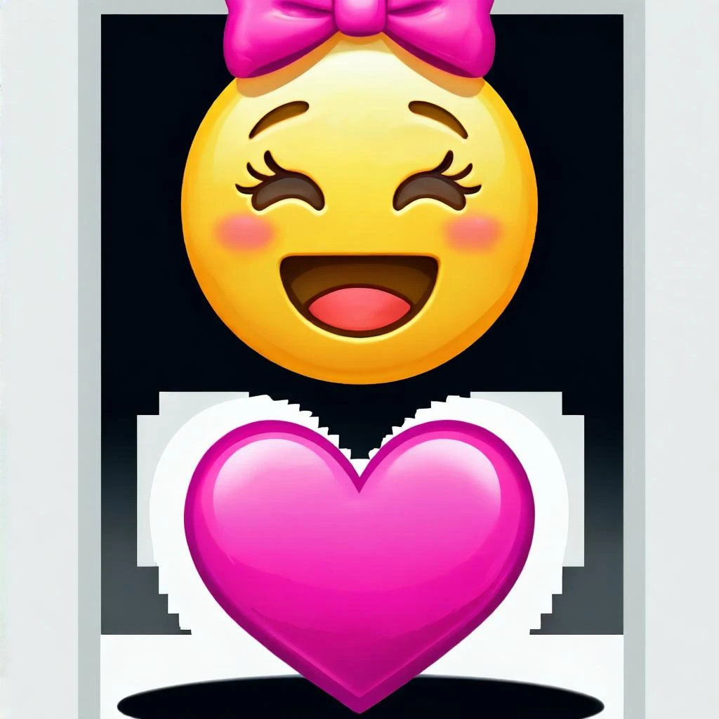 pink heart emoji with a bow emoji