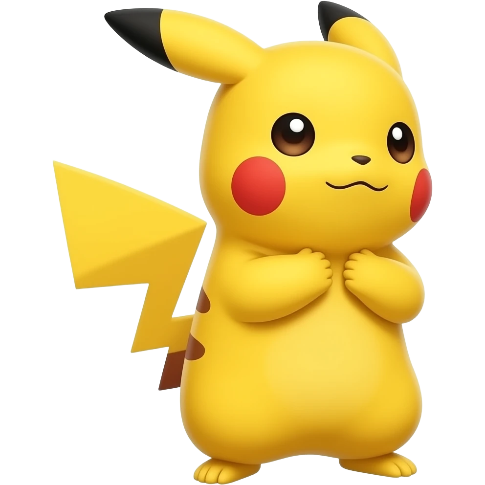 Pikachu rubbing the back of his neck and looking shy emoji