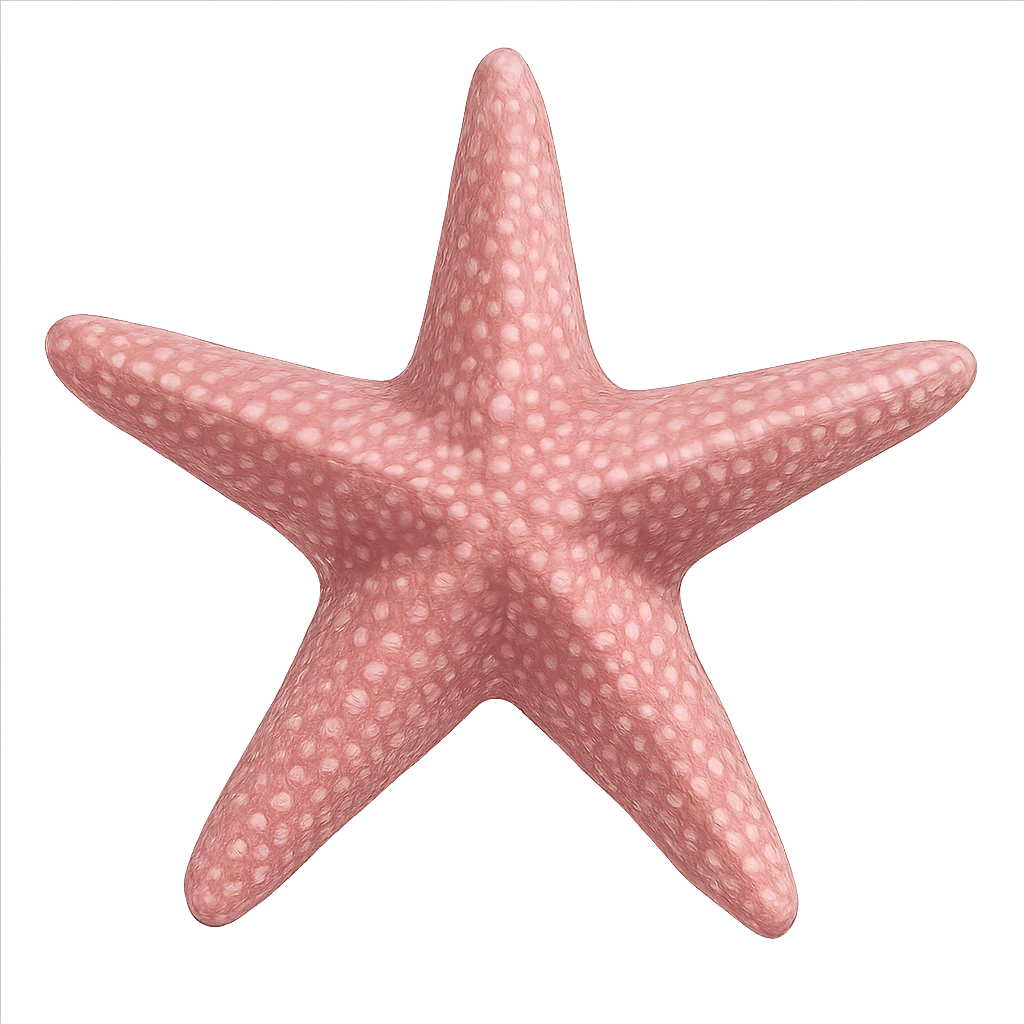 pink starfish, digital illustration emoji