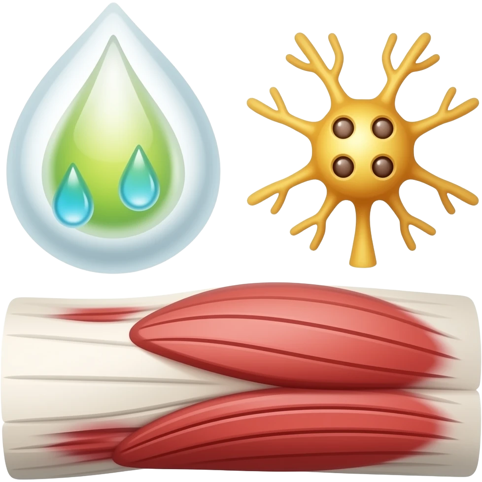 emoji symbolizing acetylcholine and what it does. Sweat, smart, muscle movement emoji