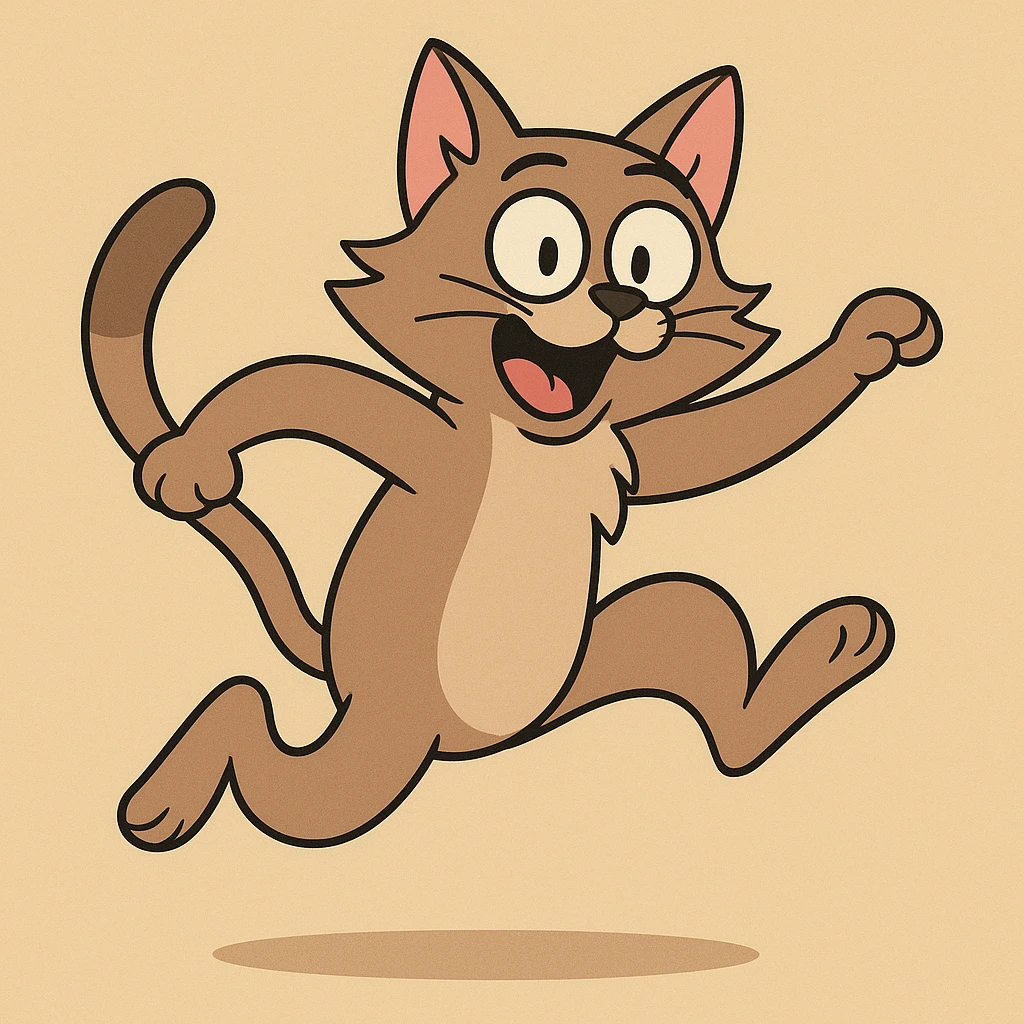 a playful cat jumping emoji