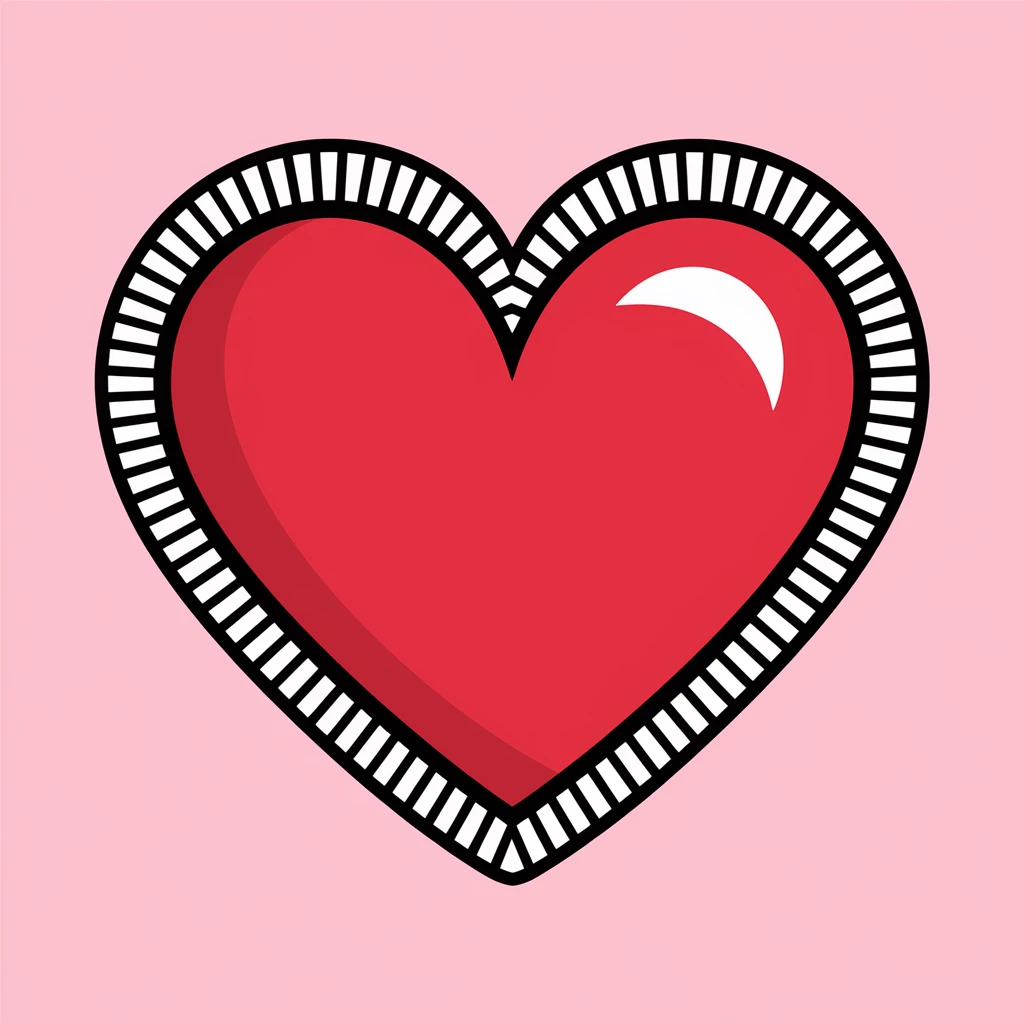 heart with a striped border emoji