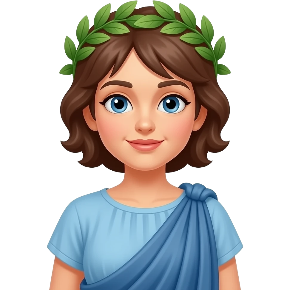 mujer, grecia antigua, cuerpo completo, corona laurel emoji