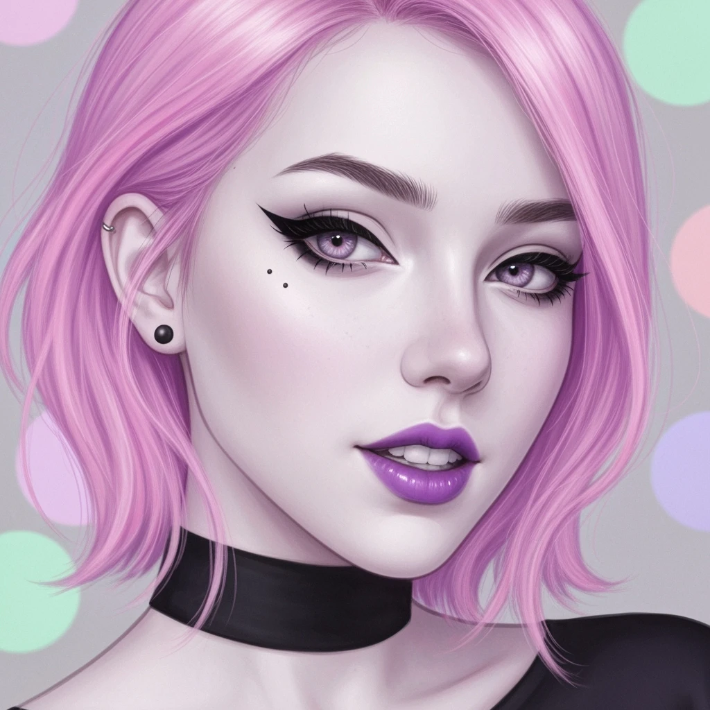 pastel goth profile picture, cute, expressive, minimal, variation 4 emoji