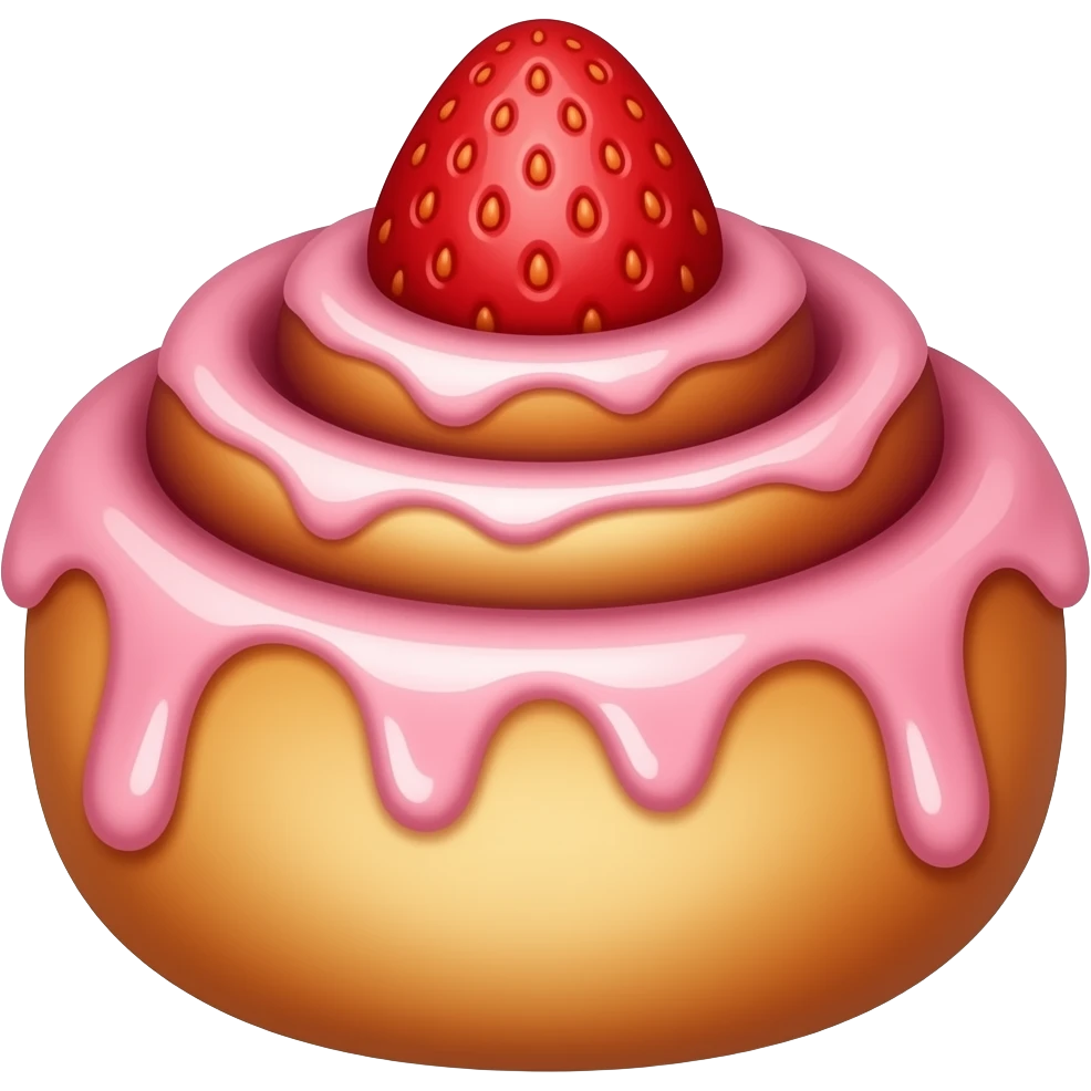 strawberry cinnamon roll cute emoji
