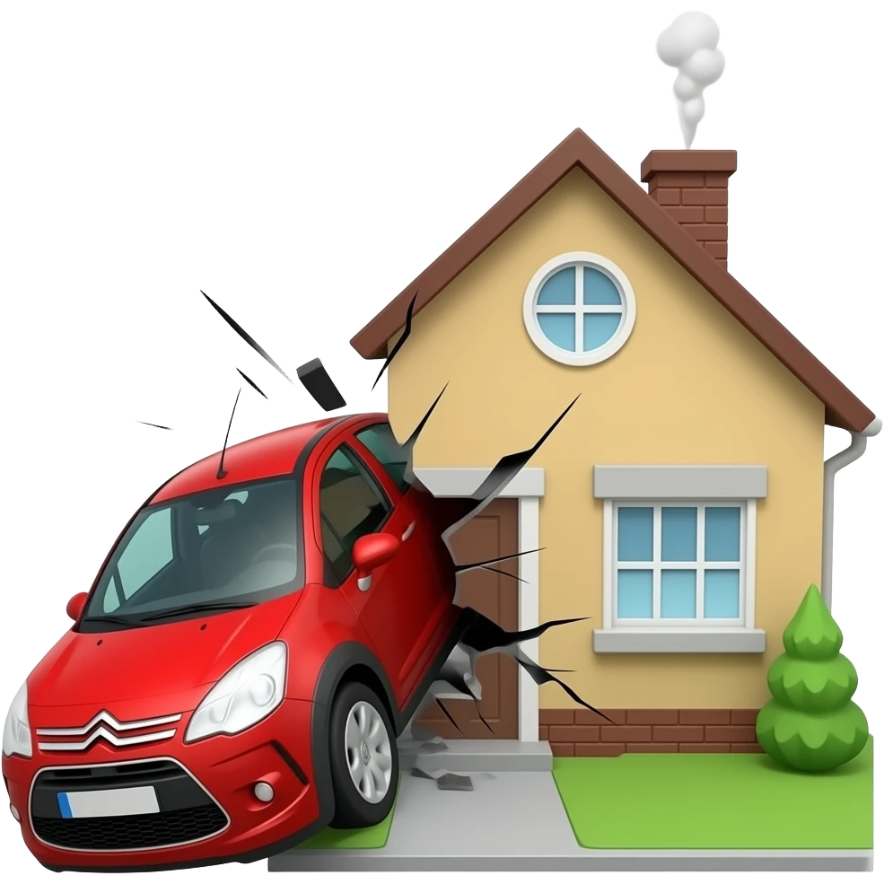 A re citroën crashing into a house emoji