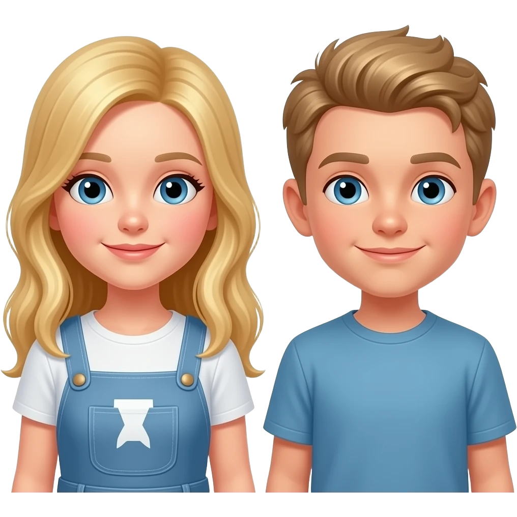 Une fille blonde et un gars à côté plus petit que la fille emoji