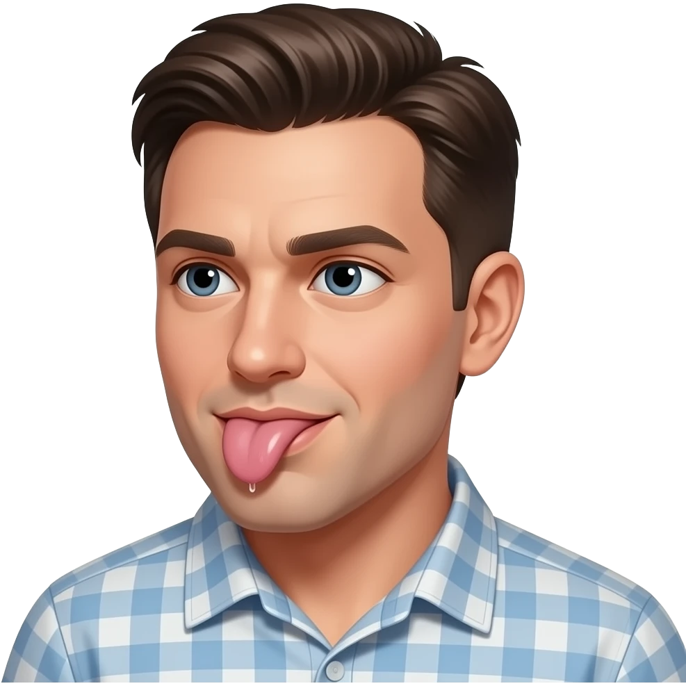 A man that is licking a pic of a wet pussy emoji