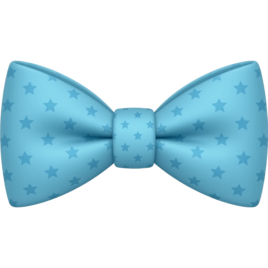 Light blue starry light blue bowtie emoji