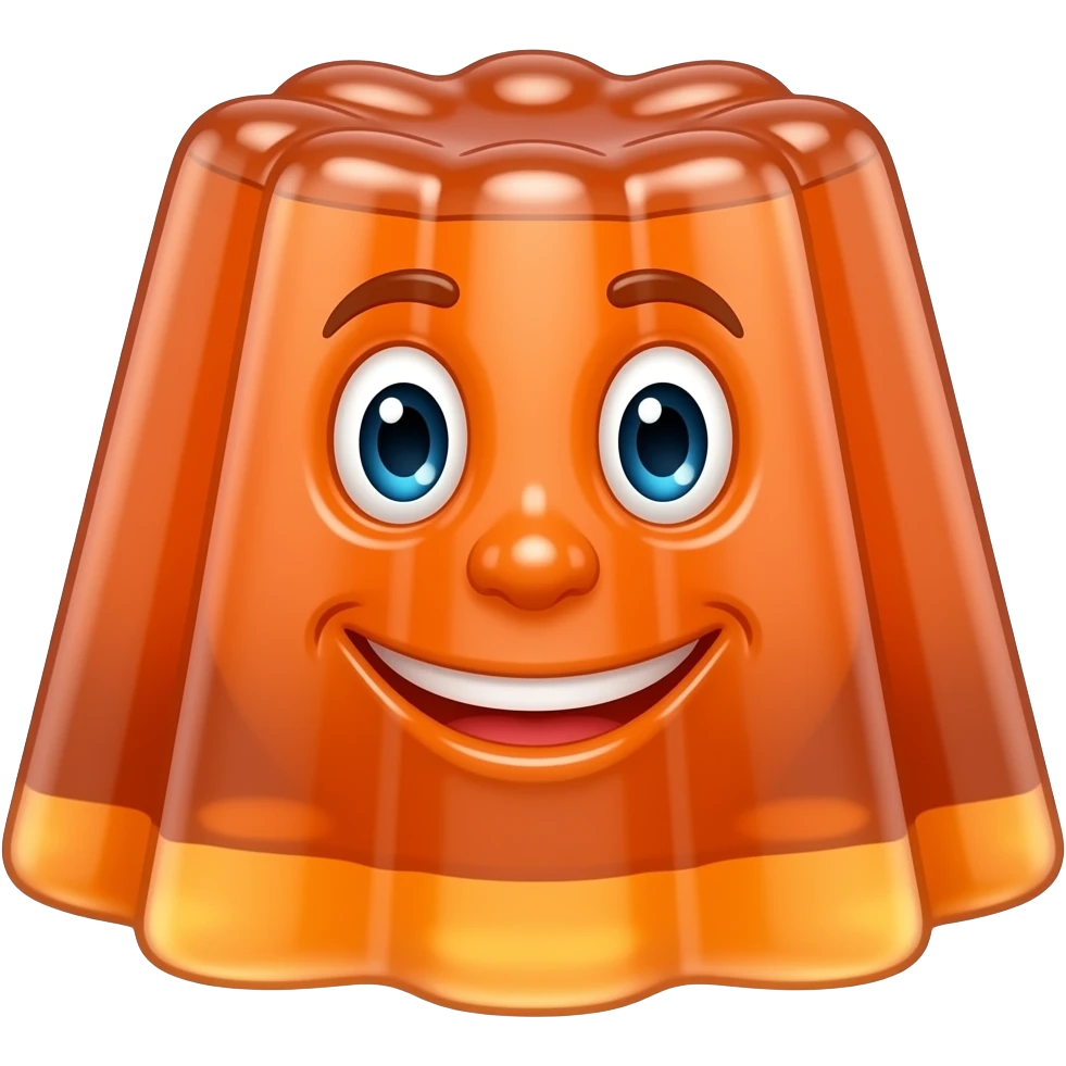 Jello man made of jelly smilling emoji