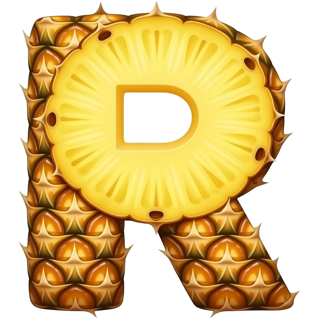 R pineapple shape emoji