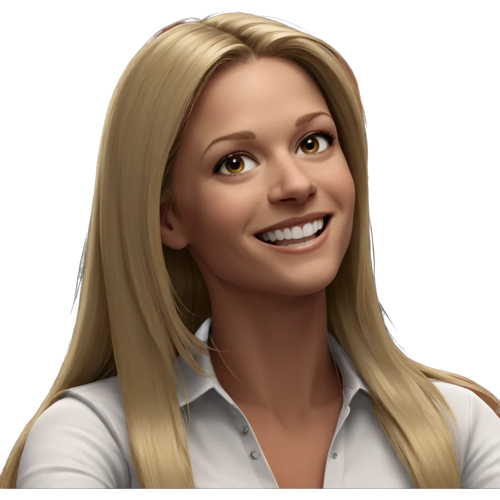 smiling blonde with long hair emoji