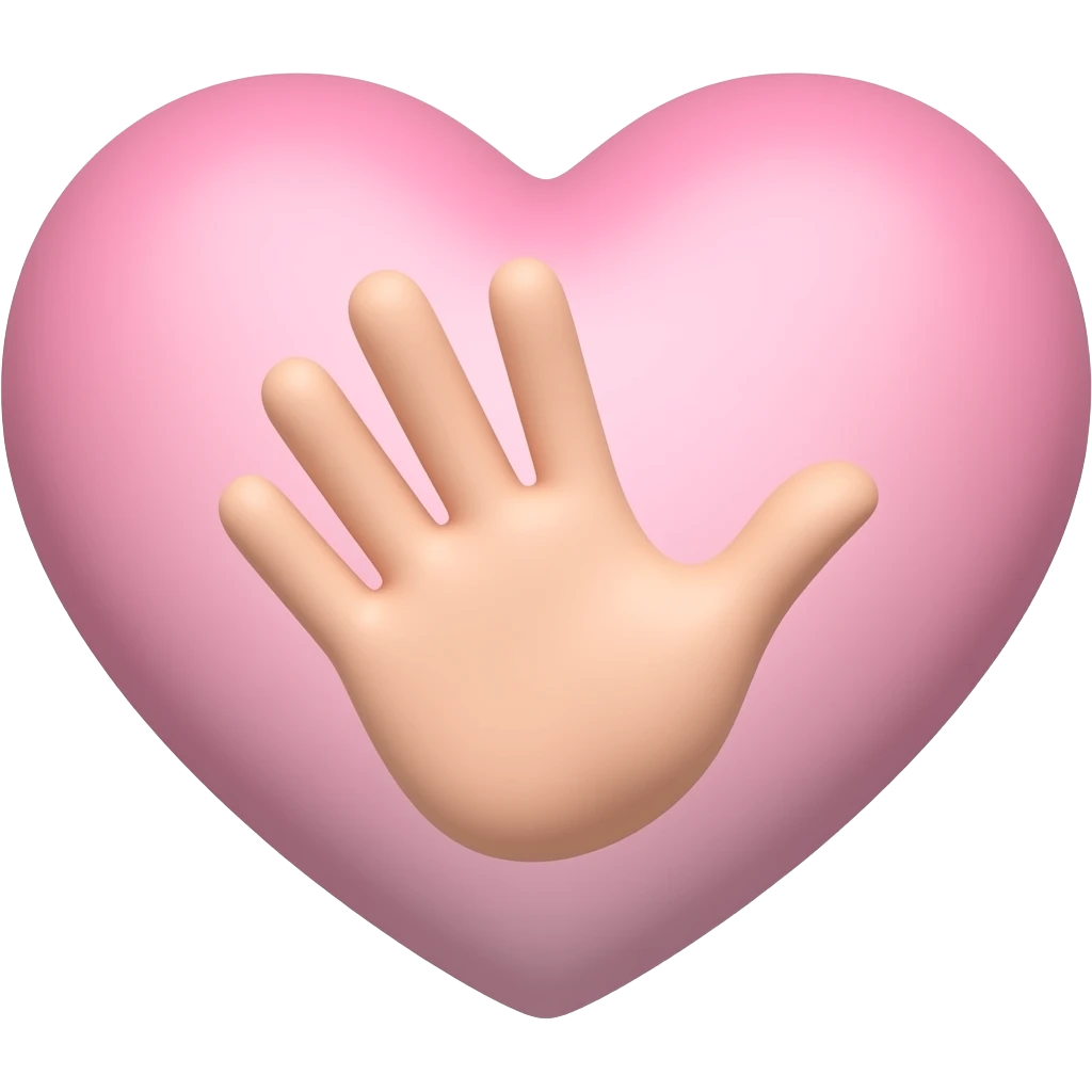 a waving hand emoji that has the same graidant as the heart photo i uploaded. emoji