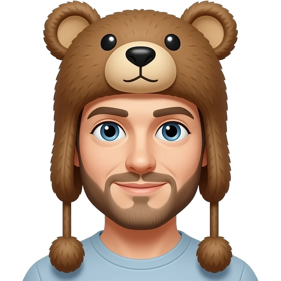 man wearing Bear Hat emoji