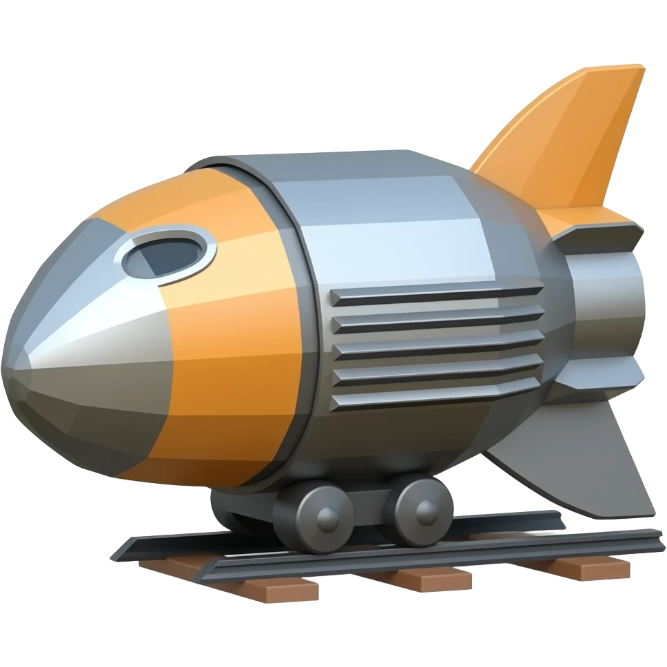 3d lowpoly bullet train emoji
