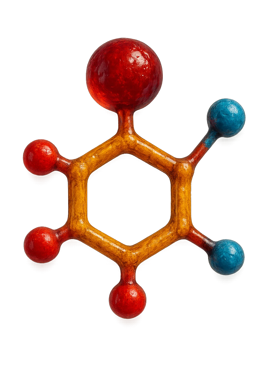 particella anatomica di catecolamina fluttua in aria iperrealistica emoji